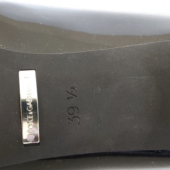 Dolce & Gabbana Metallic Silver & Black Patent Leather Shoes, size 39.5 Euro - Picture 8 of 12